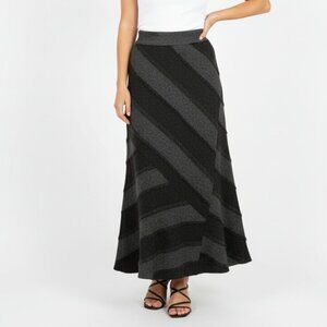 Ilusion Gray Patchwork cottage farmhouse granny core Maxi Skirt 8